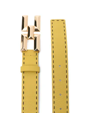 Elisabetta Franchi ロゴバックル レザーベルト - イエロー - サムネイル3