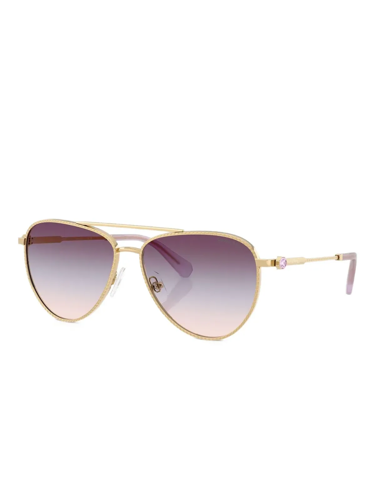 Swarovski Eyewear パイロットフレームサングラス - ゴールド - 画像2