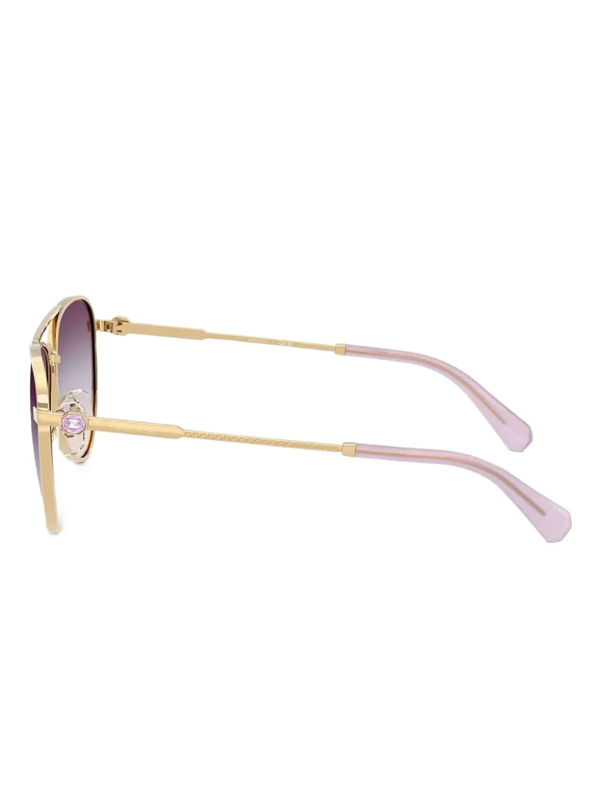 Swarovski Eyewear パイロットフレームサングラス - ゴールド - 画像3