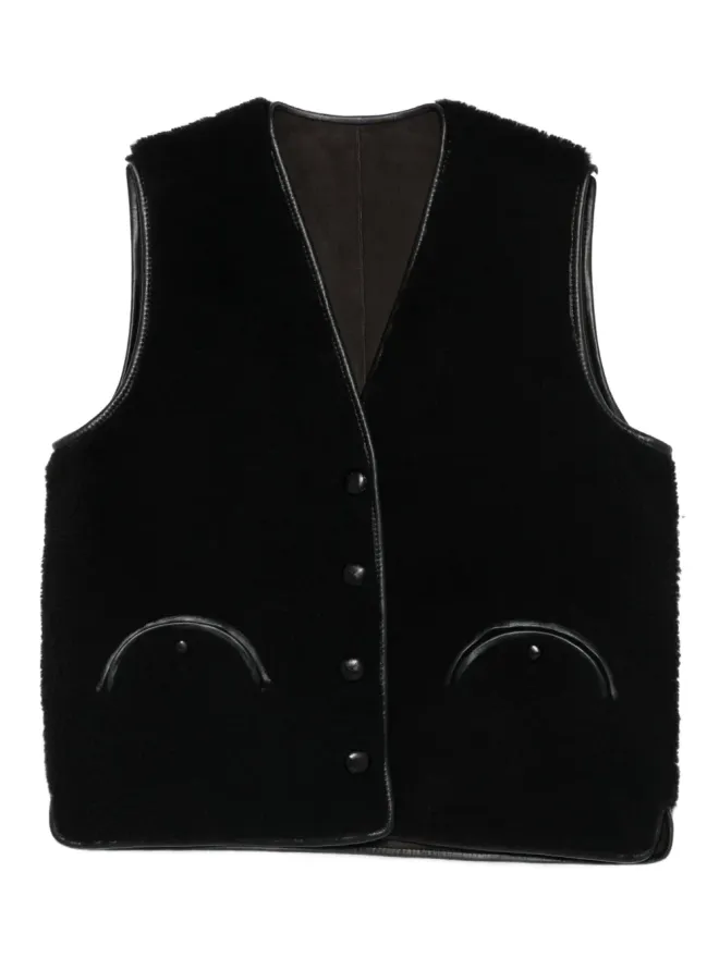 Blazé Milano Blazé Milano レザー トリム ボタン留めジレの商品画像