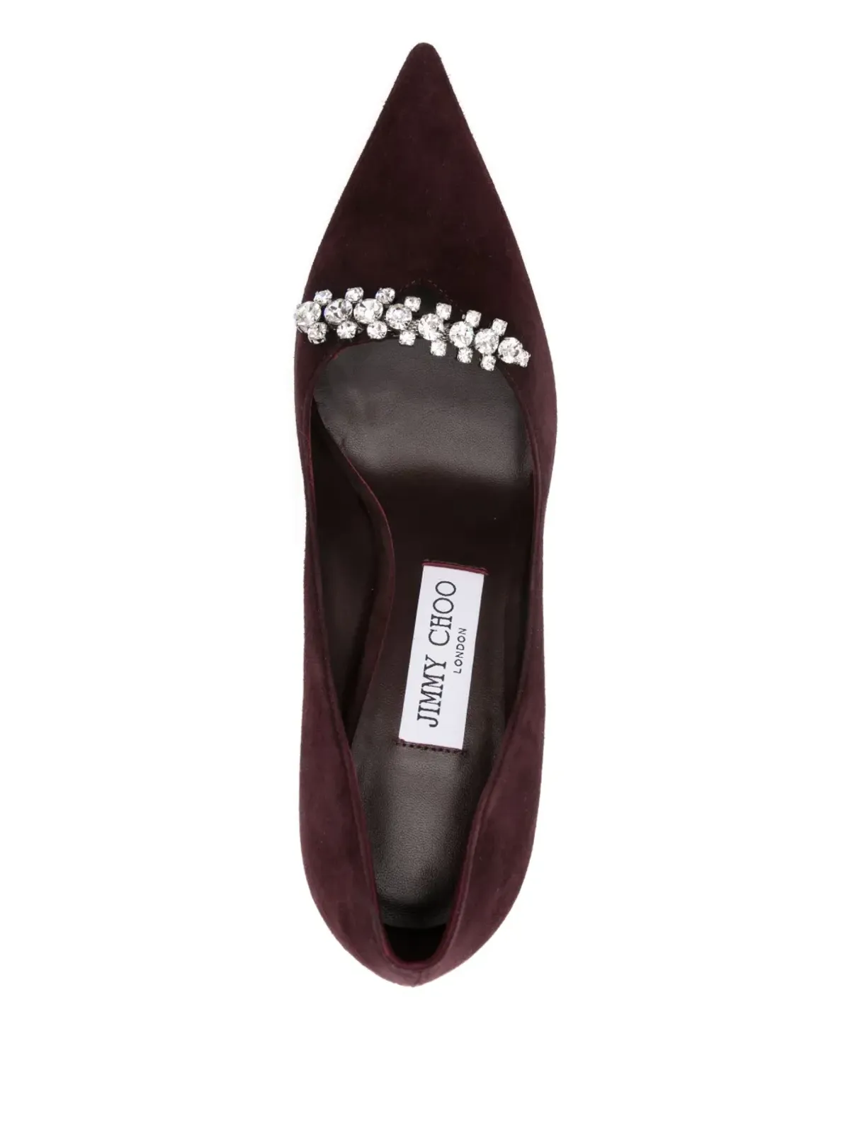 Jimmy Choo ヒール90mm クリスタル装飾 ポインテッドトゥ パンプス レッド - 画像4