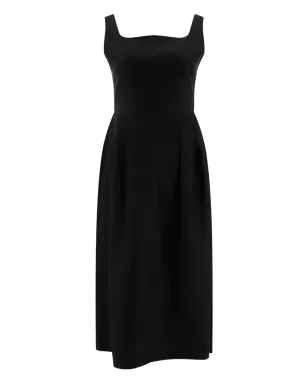 SANDBEIGE スクエアネック ミディドレス ブラック - サムネイル1