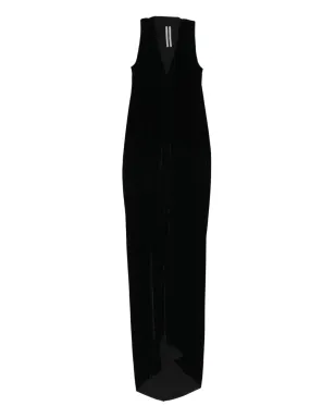 Rick Owens ベルベットVネック マキシドレス - サムネイル1