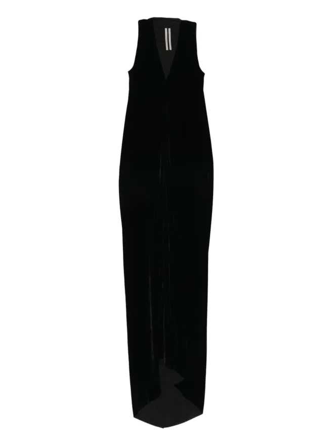 Rick Owens Rick Owens ベルベットVネック マキシドレスの商品画像