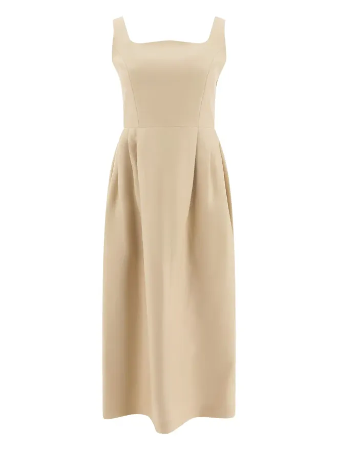 SANDBEIGE SANDBEIGE スクエアネック プリーツドレスの商品画像
