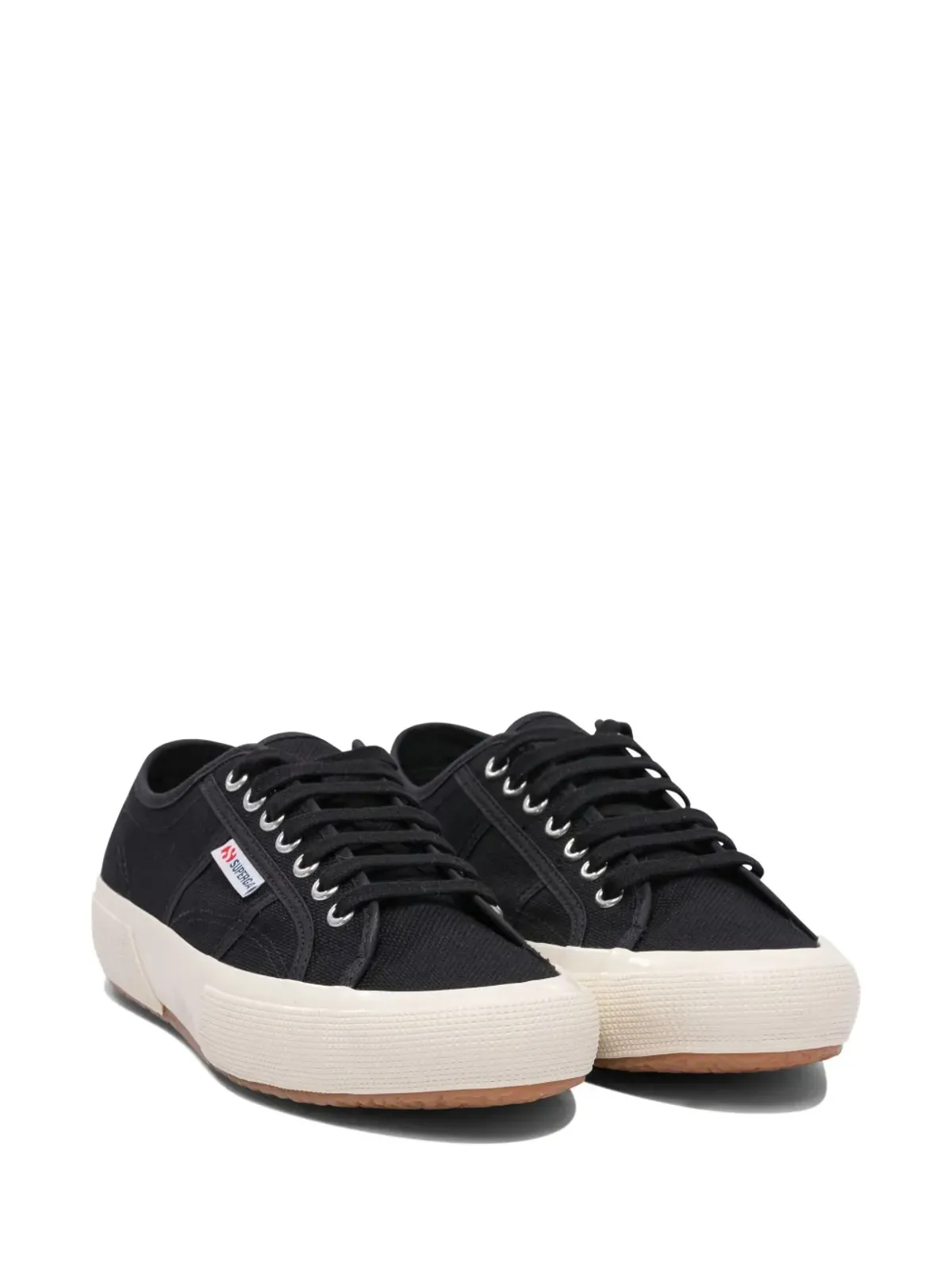 Superga ブラックのレースアップキャンバススニーカー - 画像2