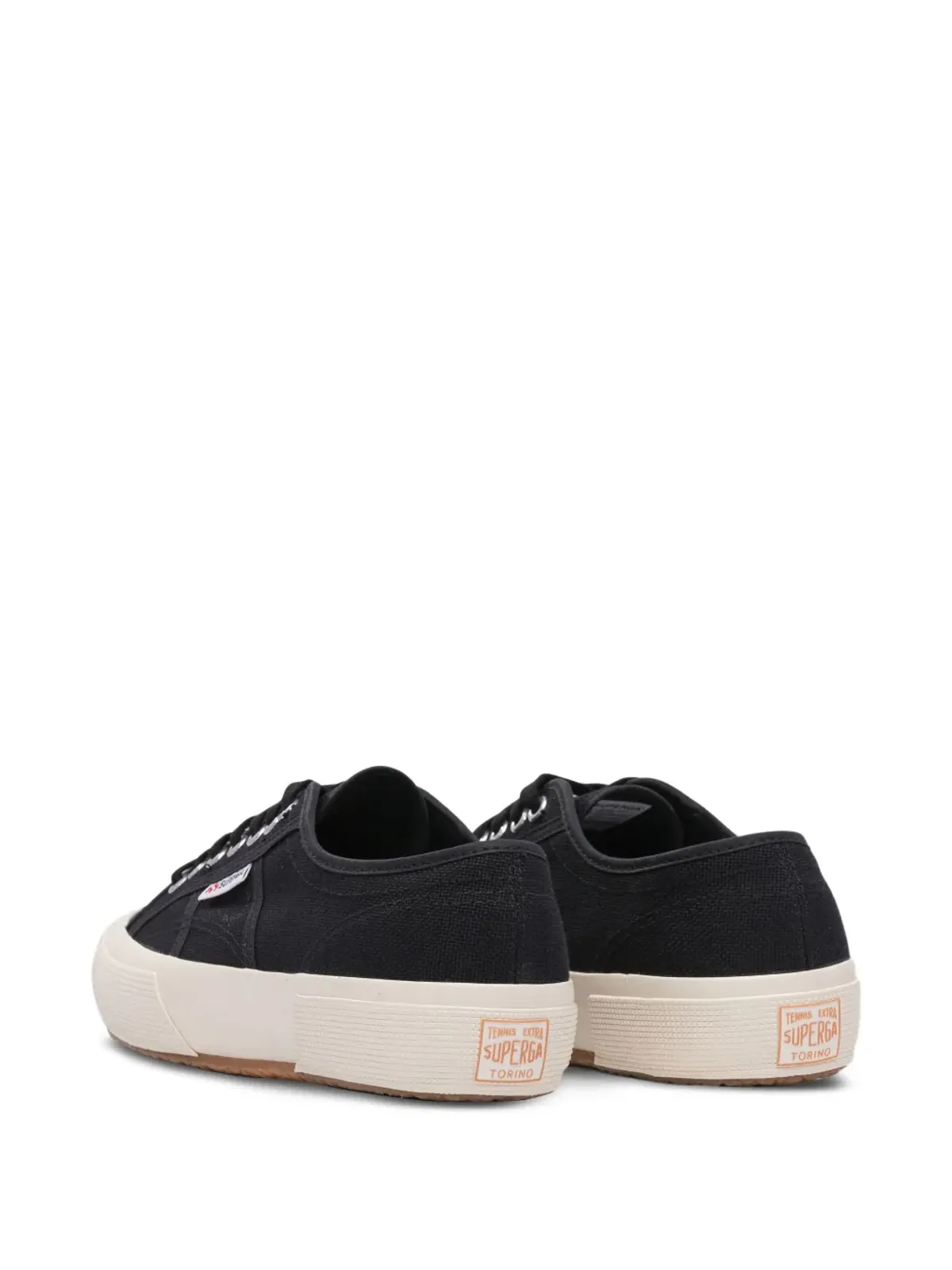 Superga ブラックのレースアップキャンバススニーカー - 画像3