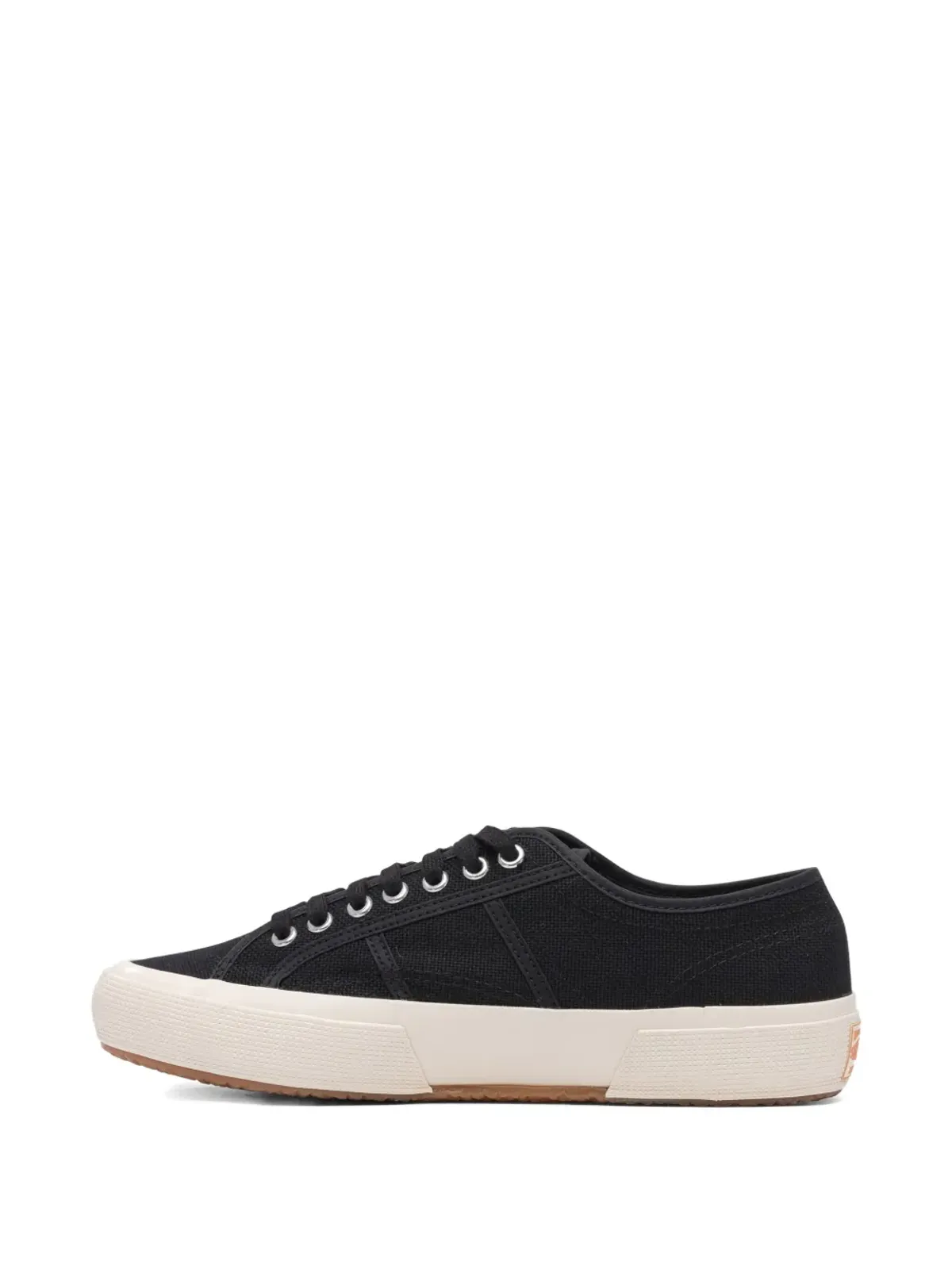 Superga ブラックのレースアップキャンバススニーカー - 画像4