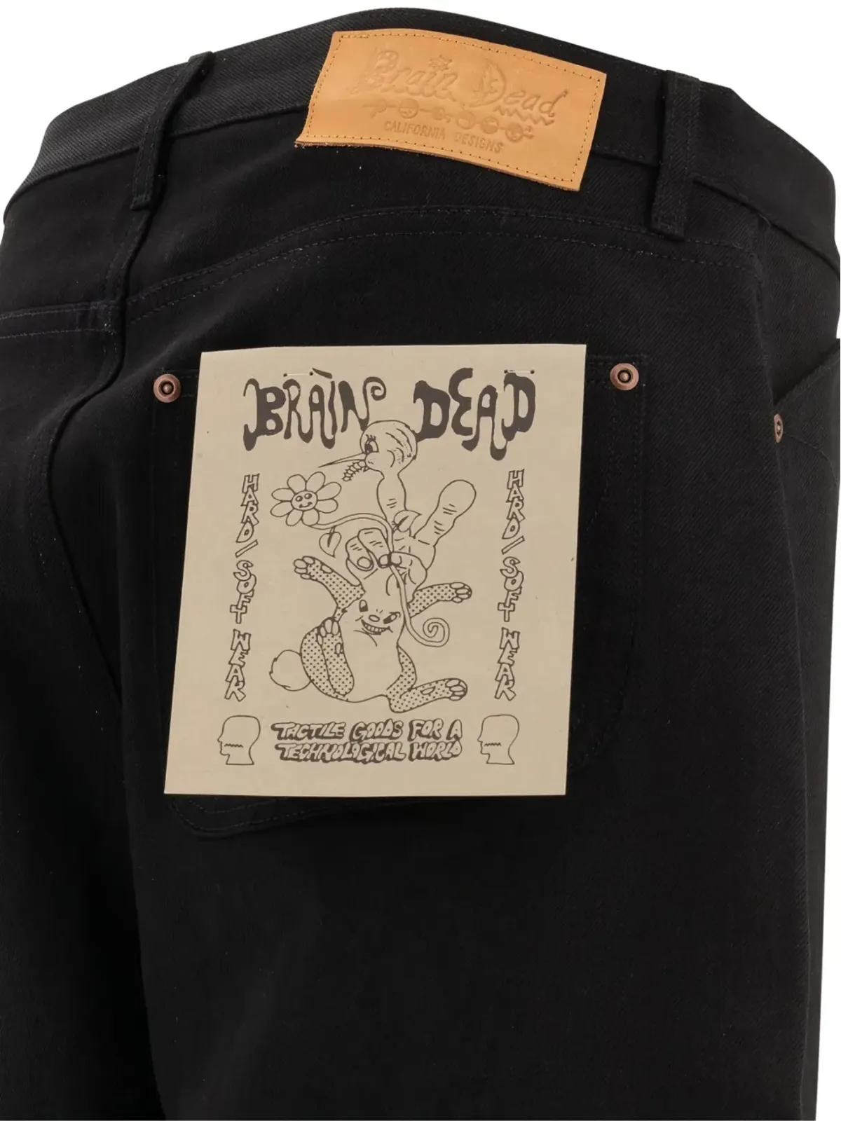 Brain Dead ロゴパッチ付きコットンジーンズ - 画像4