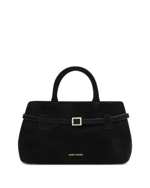 Manu Atelier Le Cambon 25 buckle-fastening suede tote bag - Black - サムネイル1