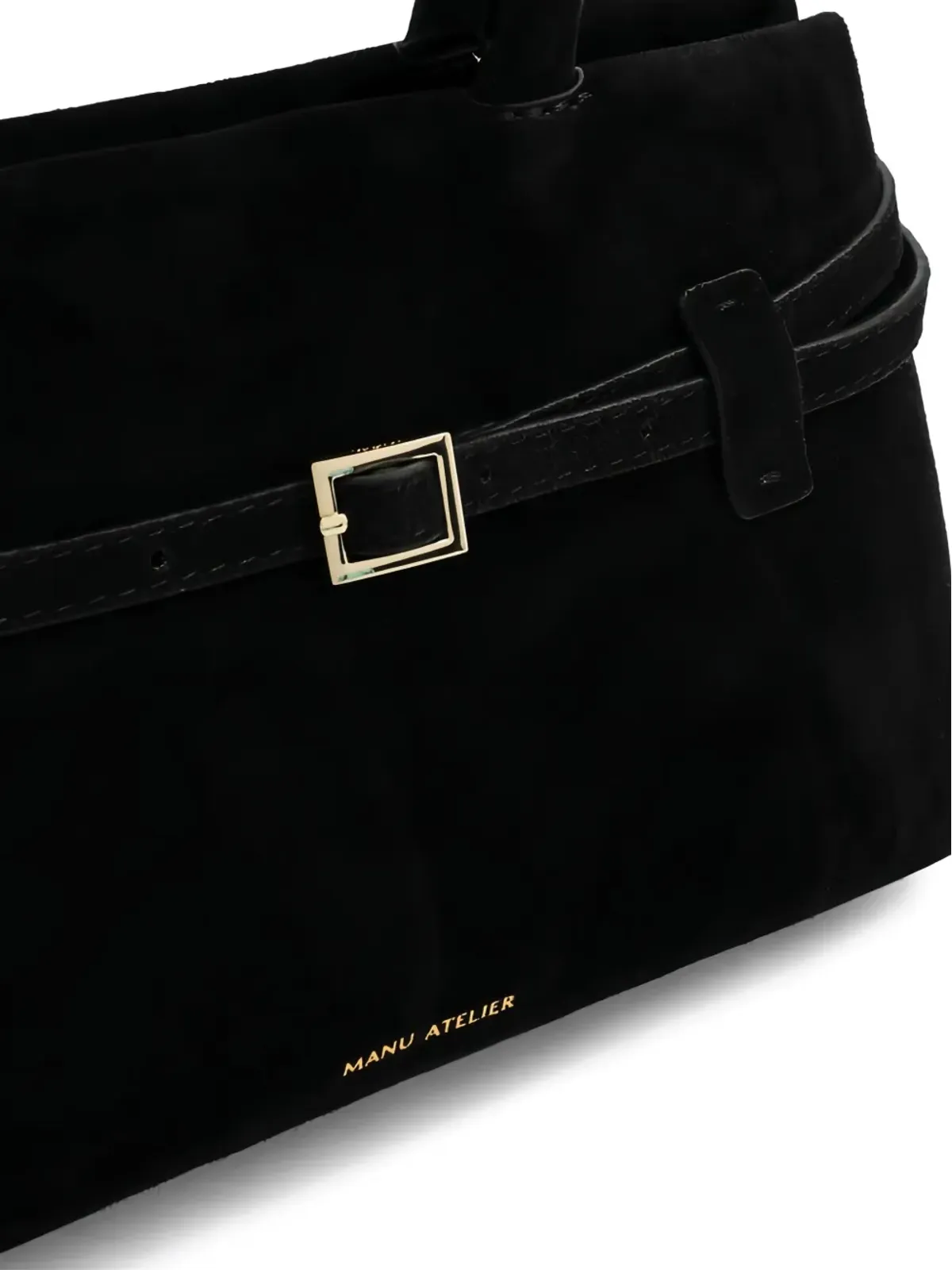 Manu Atelier Le Cambon 25 buckle-fastening suede tote bag - Black - 画像5
