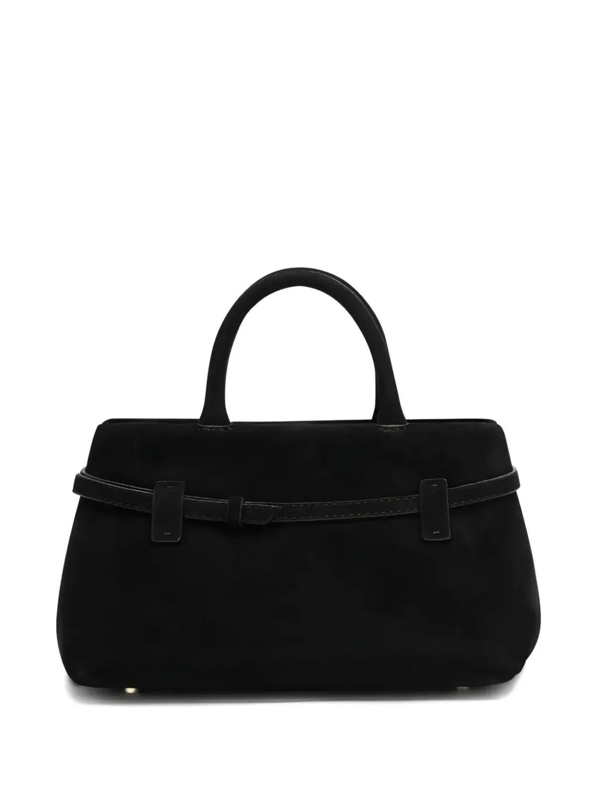 Manu Atelier Le Cambon 25 buckle-fastening suede tote bag - Black - 画像3