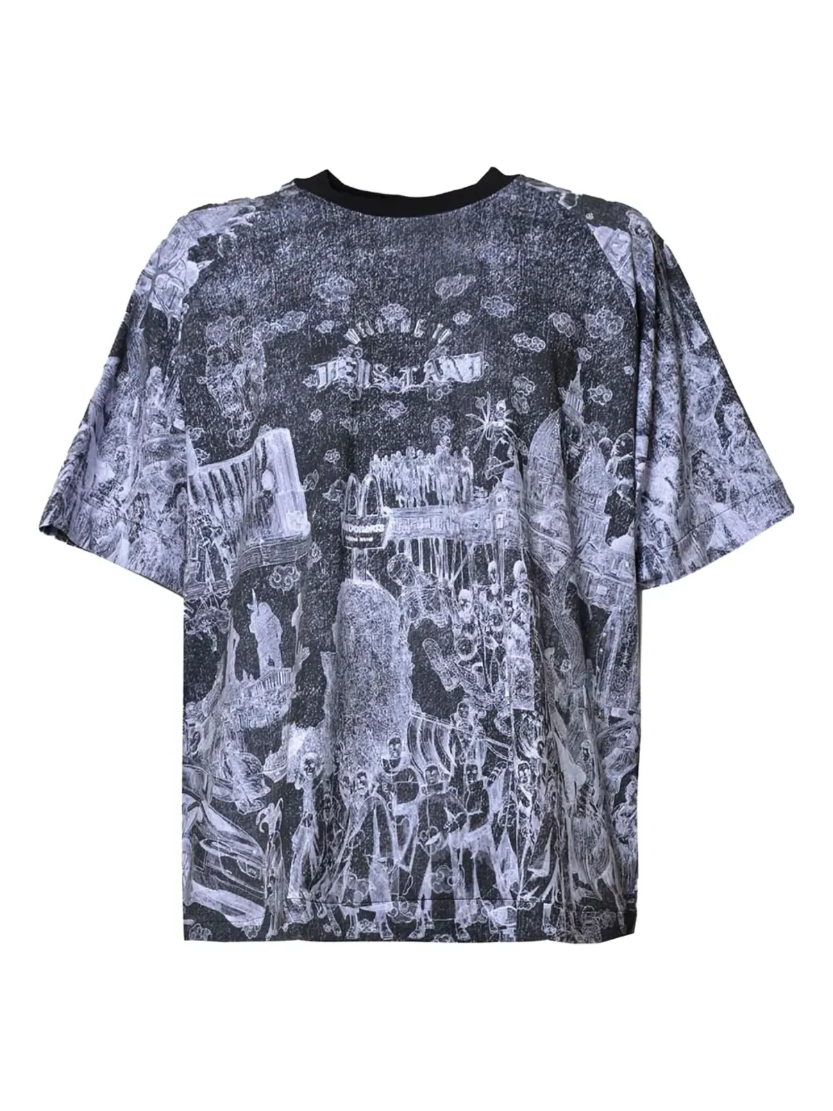 PDF グラフィックプリントTシャツ - ブラック - 画像1