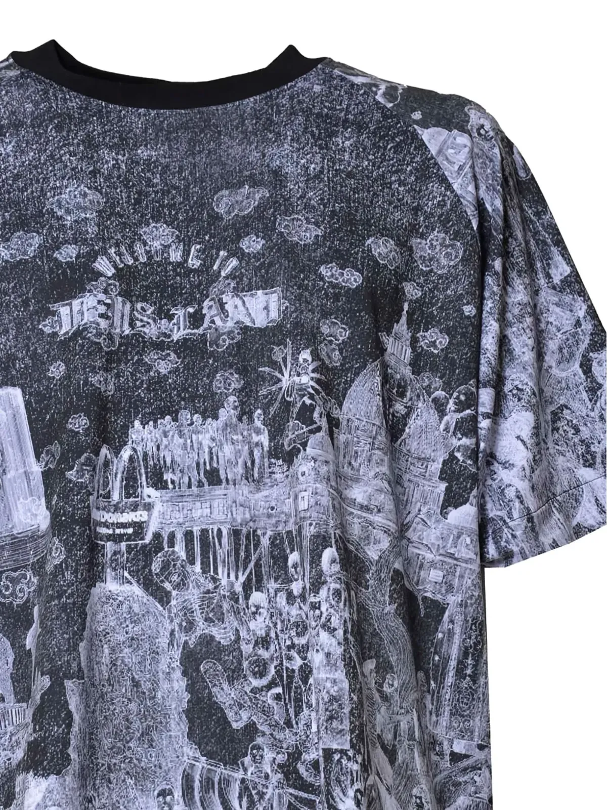PDF グラフィックプリントTシャツ - ブラック - 画像3