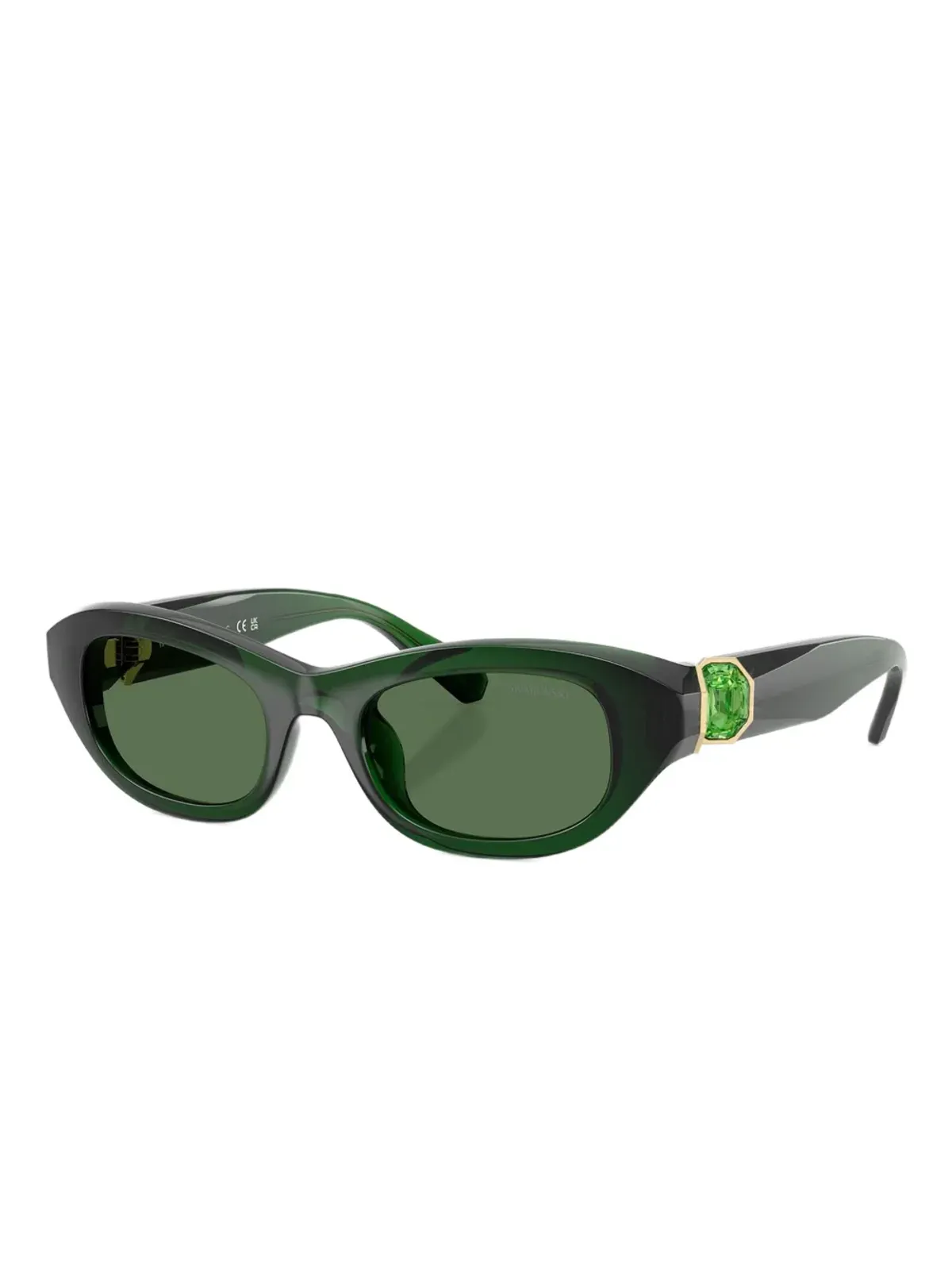 Swarovski Eyewear クリスタル装飾のオーバルフレームサングラス - 画像2