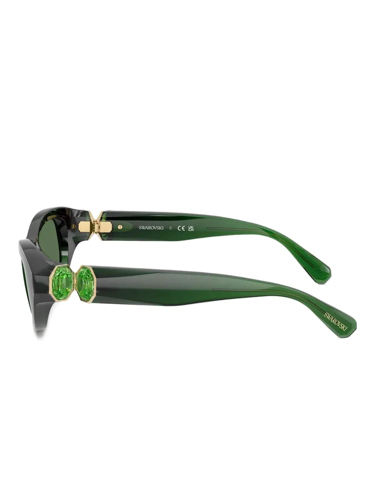 Swarovski Eyewear クリスタル装飾のオーバルフレームサングラス - 画像3
