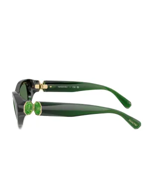 Swarovski Eyewear クリスタル装飾のオーバルフレームサングラス - サムネイル3