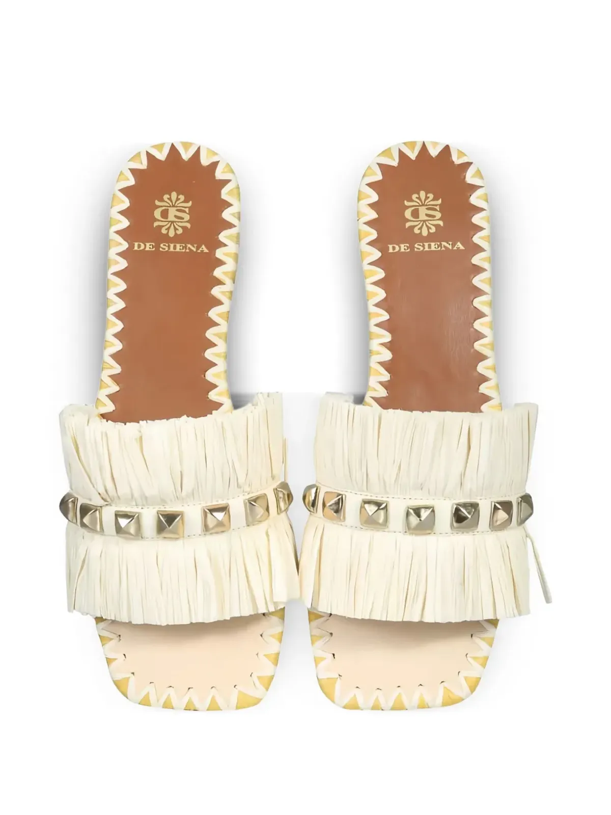 DE SIENA SHOES フリンジ付きスタッズサンダル - Neutrals - 画像3