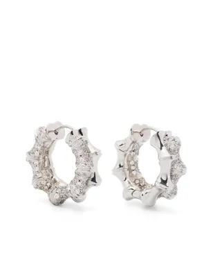 Eddie Borgo ダブルパヴェ バンブー フープピアス - サムネイル1