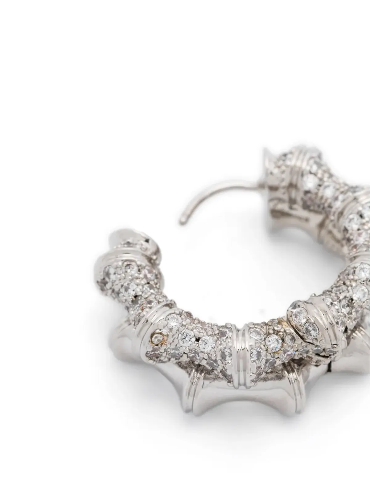 Eddie Borgo ダブルパヴェ バンブー フープピアス - 画像3
