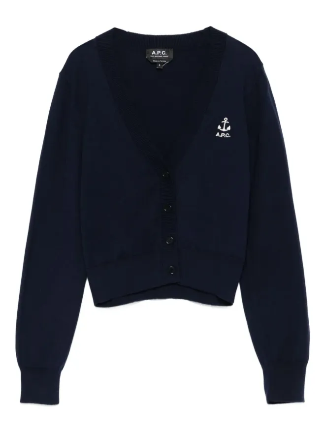 A.P.C. A.P.C. Joséphine anchor-embellished cardigan - Blueの商品画像