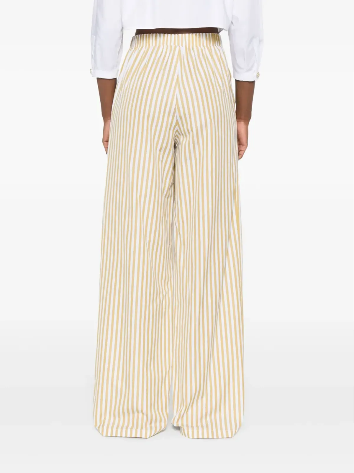 Elisabetta Franchi ストライプ コットンパンツ - ホワイト - 画像3
