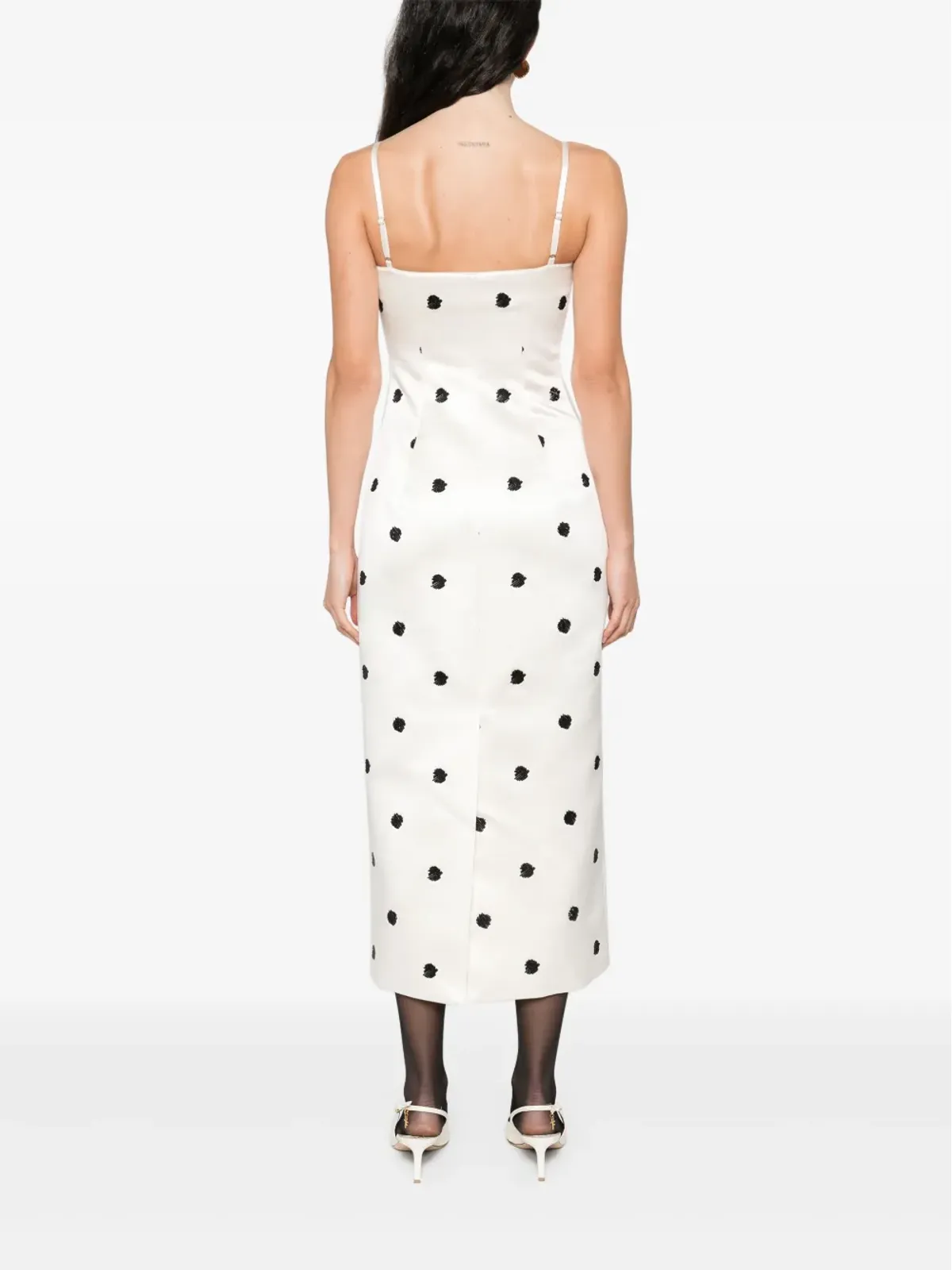 MARKGONG ポルカドット柄ワンピース（ホワイト） - 画像4