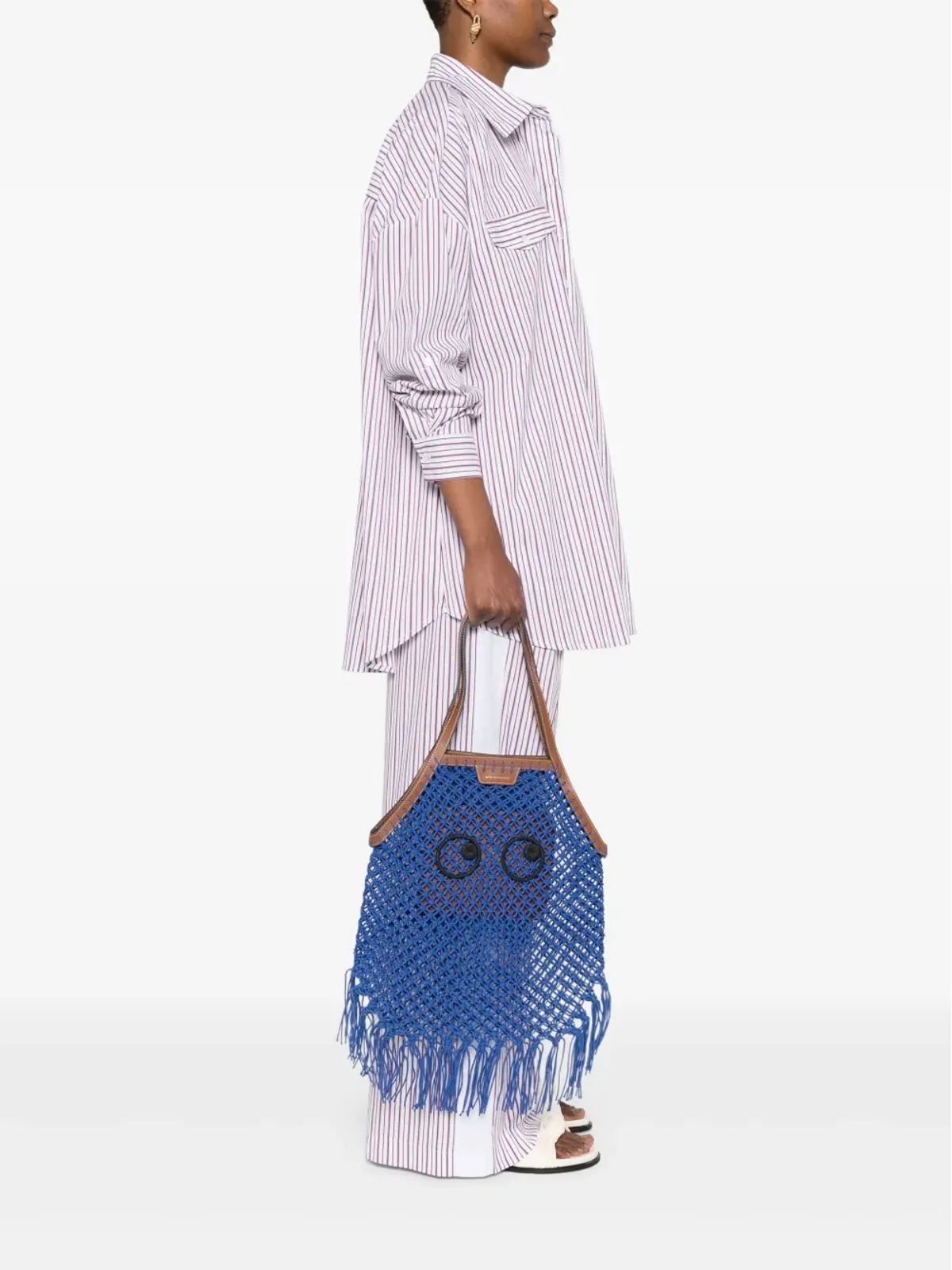 Anya Hindmarch フリンジ付きトートバッグ ブルー - 画像2