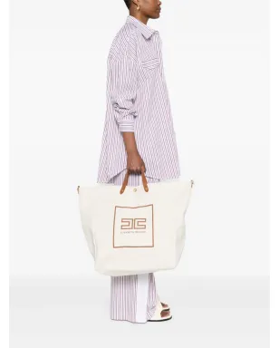 Elisabetta Franchi ロゴプリント コットン トート バッグ - サムネイル2