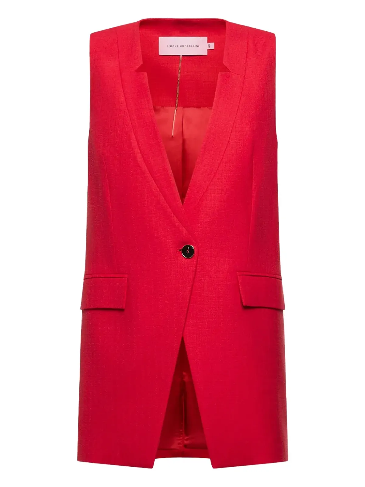 SIMONA CORSELLINI シングルボタンベスト - レッド - 画像1