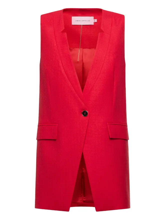 SIMONA CORSELLINI SIMONA CORSELLINI シングルボタンベスト - レッドの商品画像