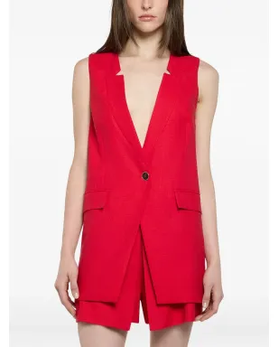 SIMONA CORSELLINI シングルボタンベスト - レッド - サムネイル2