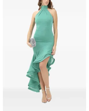 SIMONA CORSELLINI アシンメトリック ホルターネック ラッフルドレス - サムネイル1