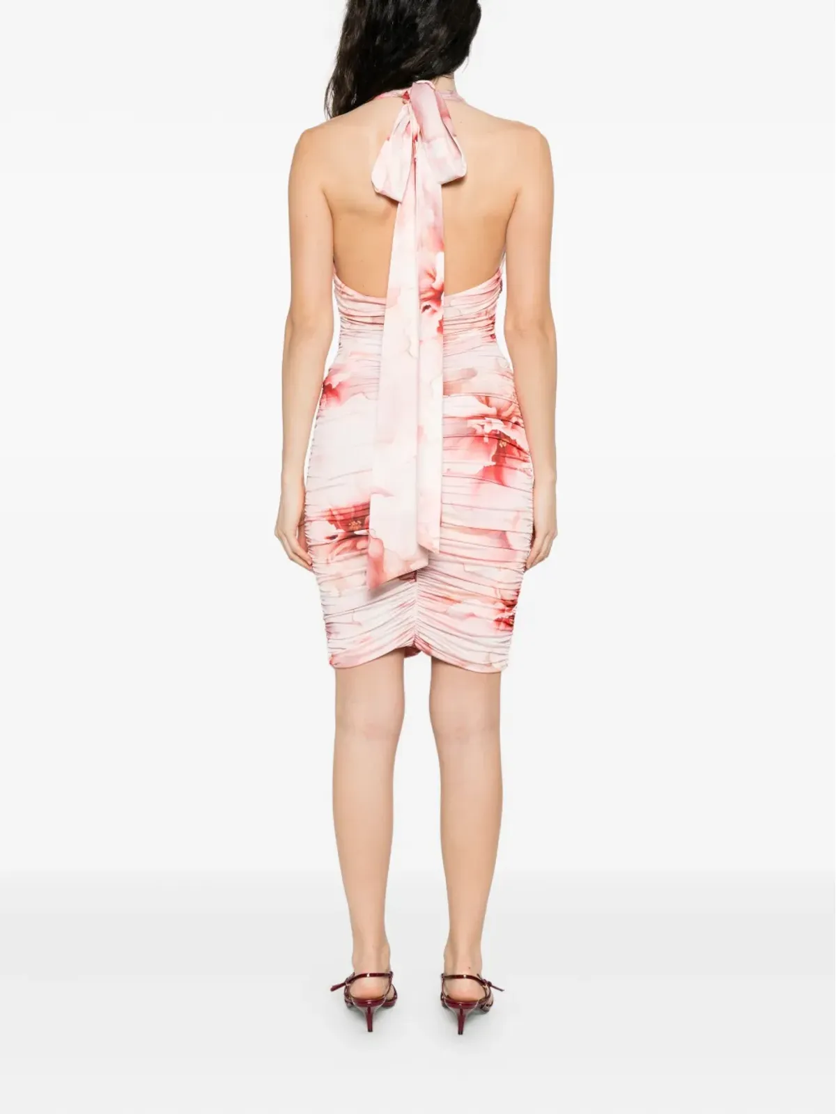 Babylone Paris V-neck floral-print mini dress - Pink - 画像4
