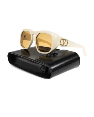 VALENTINO GARAVANI EYEWEAR logo-plaque sunglasses - Neutrals - サムネイル2