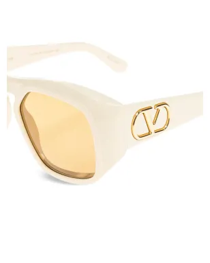 VALENTINO GARAVANI EYEWEAR logo-plaque sunglasses - Neutrals - サムネイル3