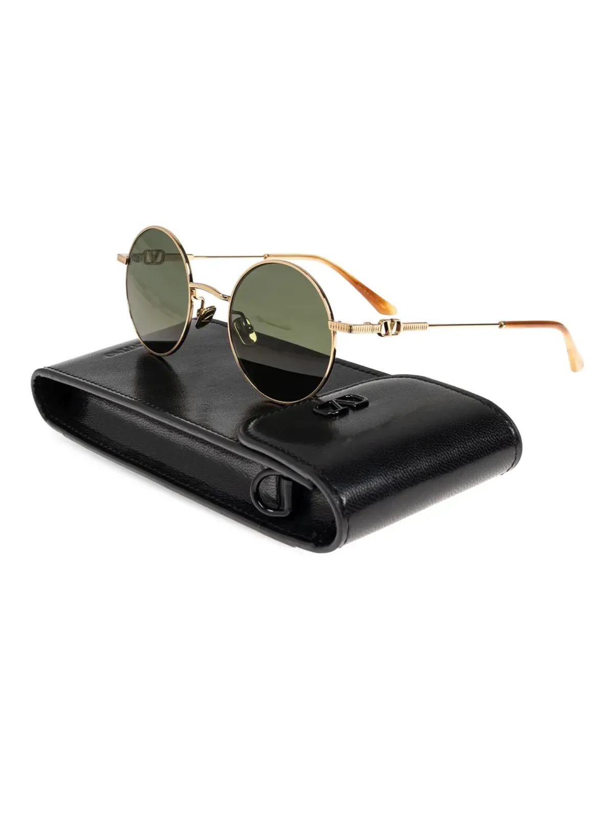 VALENTINO GARAVANI EYEWEAR ラウンドフレーム サングラス - ゴールド - 画像2