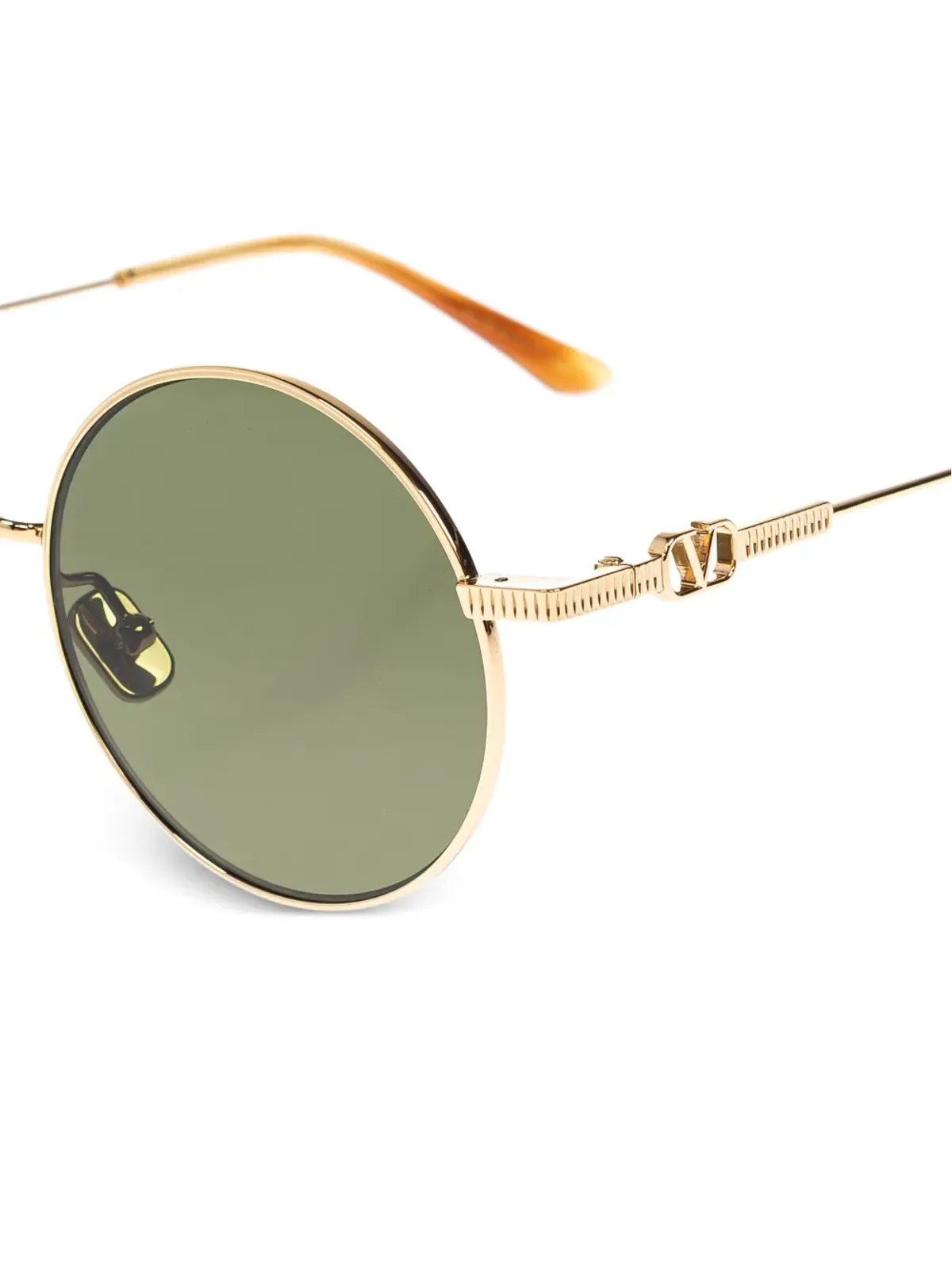 VALENTINO GARAVANI EYEWEAR ラウンドフレーム サングラス - ゴールド - 画像3