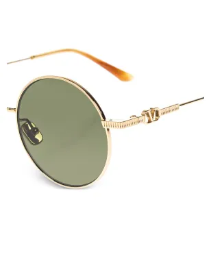 VALENTINO GARAVANI EYEWEAR ラウンドフレーム サングラス - ゴールド - サムネイル3