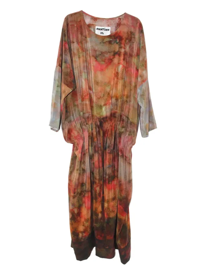 Anntian Anntian プリント ドローストリング ミディドレスの商品画像