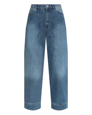 Officine Generale Naoko カフド・ワイドレッグジーンズ - ブルー - サムネイル1