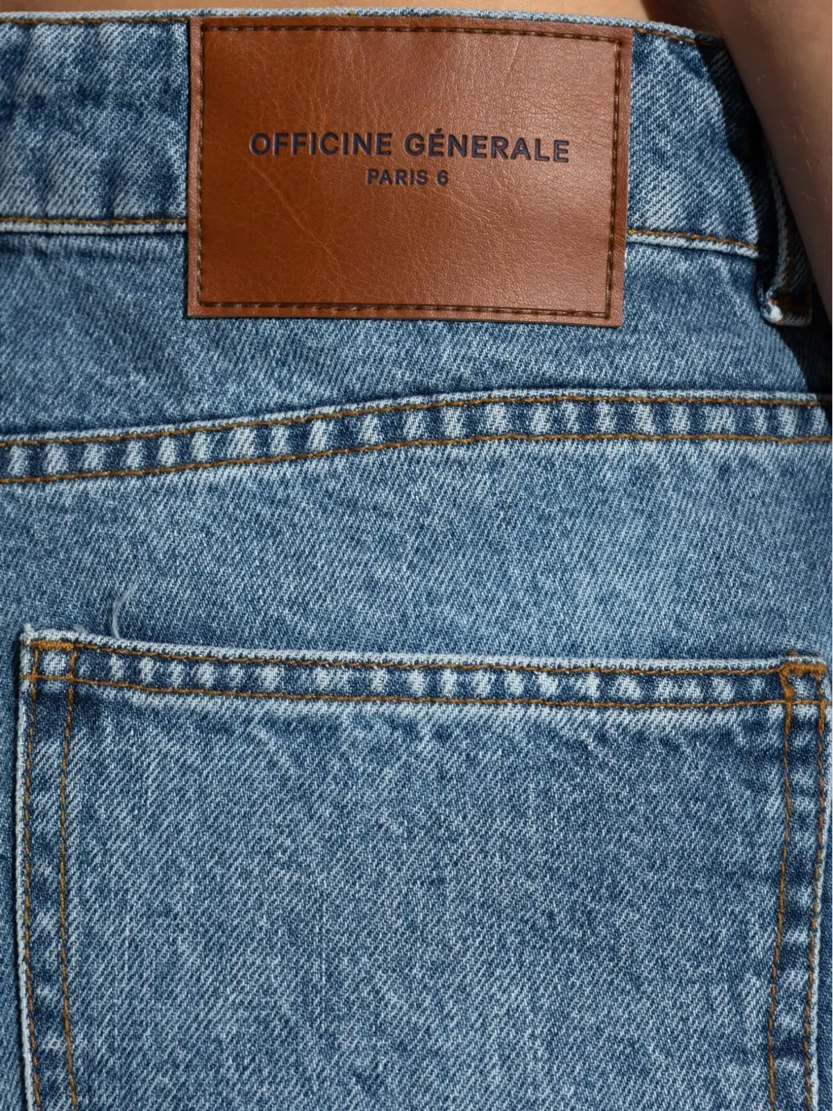 Officine Generale Naoko カフド・ワイドレッグジーンズ - ブルー - 画像5