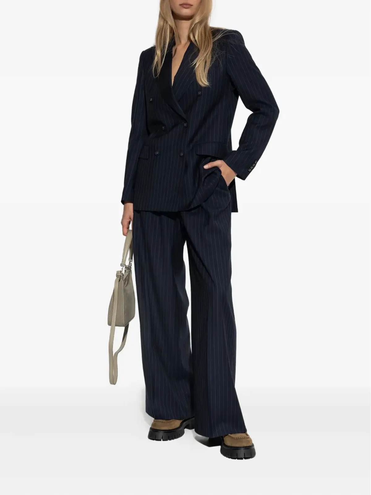 Officine Generale ピンストライプ ダブルブレストジャケット - 画像2