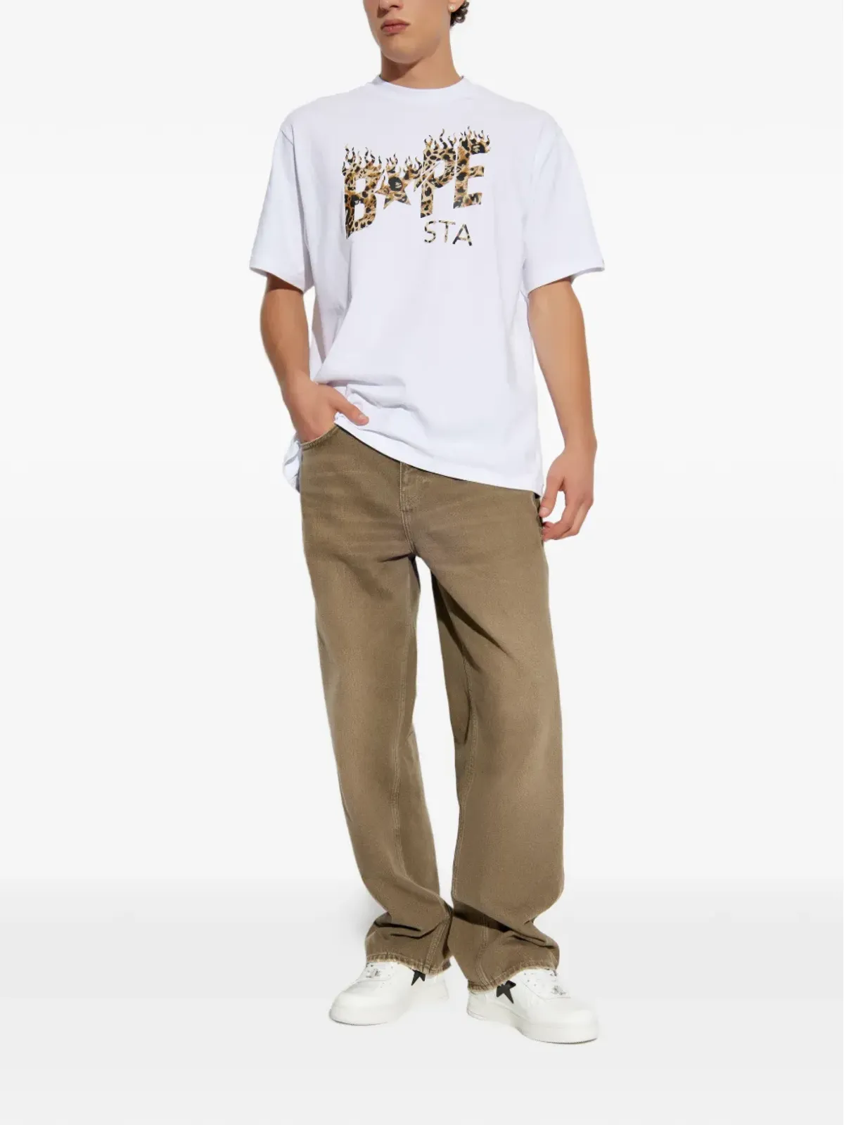 A BATHING APE® Bape STA leopard-print T-shirt - White - 画像2