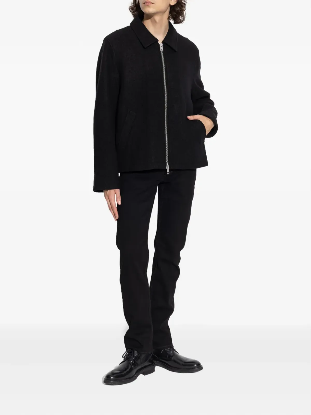 AllSaints ジップフロント ウールジャケット - 画像2