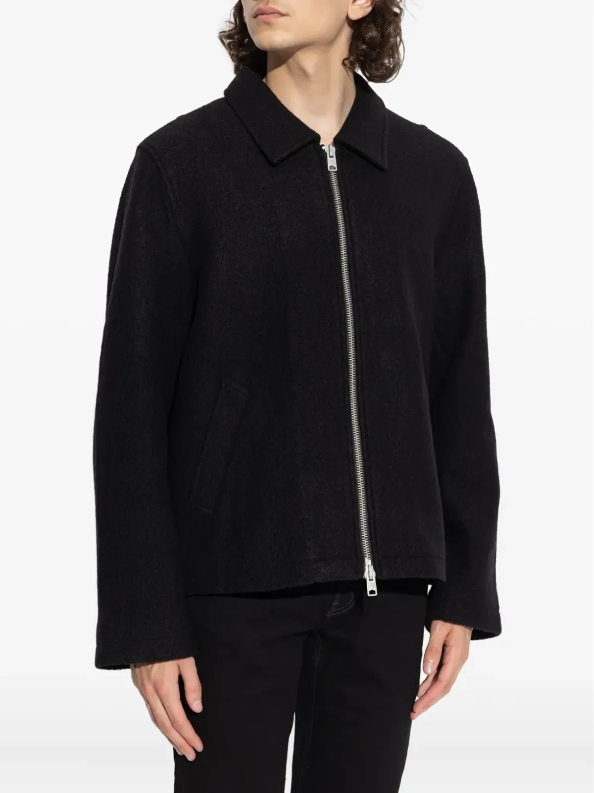 AllSaints ジップフロント ウールジャケット - 画像3