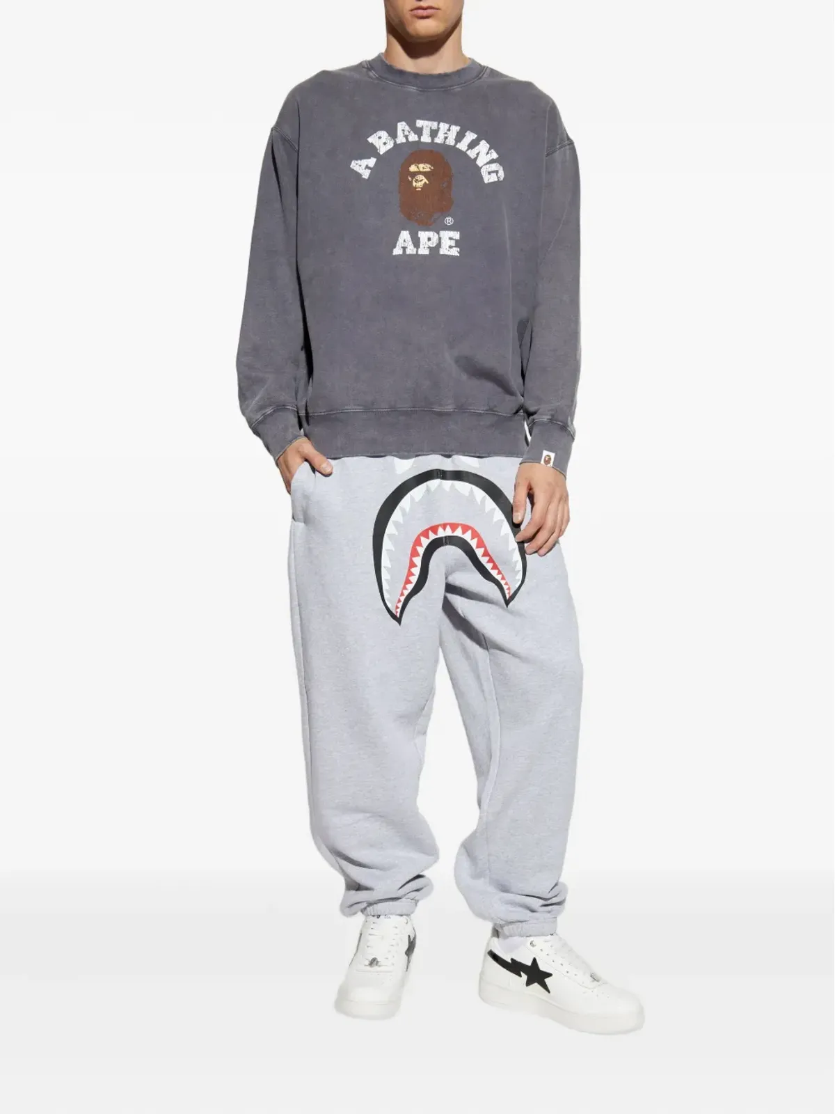 A BATHING APE® ロゴプリント スウェットシャツ - グレー - 画像2