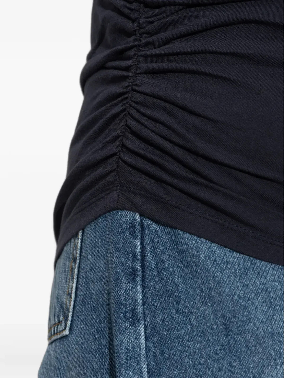 Officine Generale ギャザー入りコットンTシャツ - 画像5