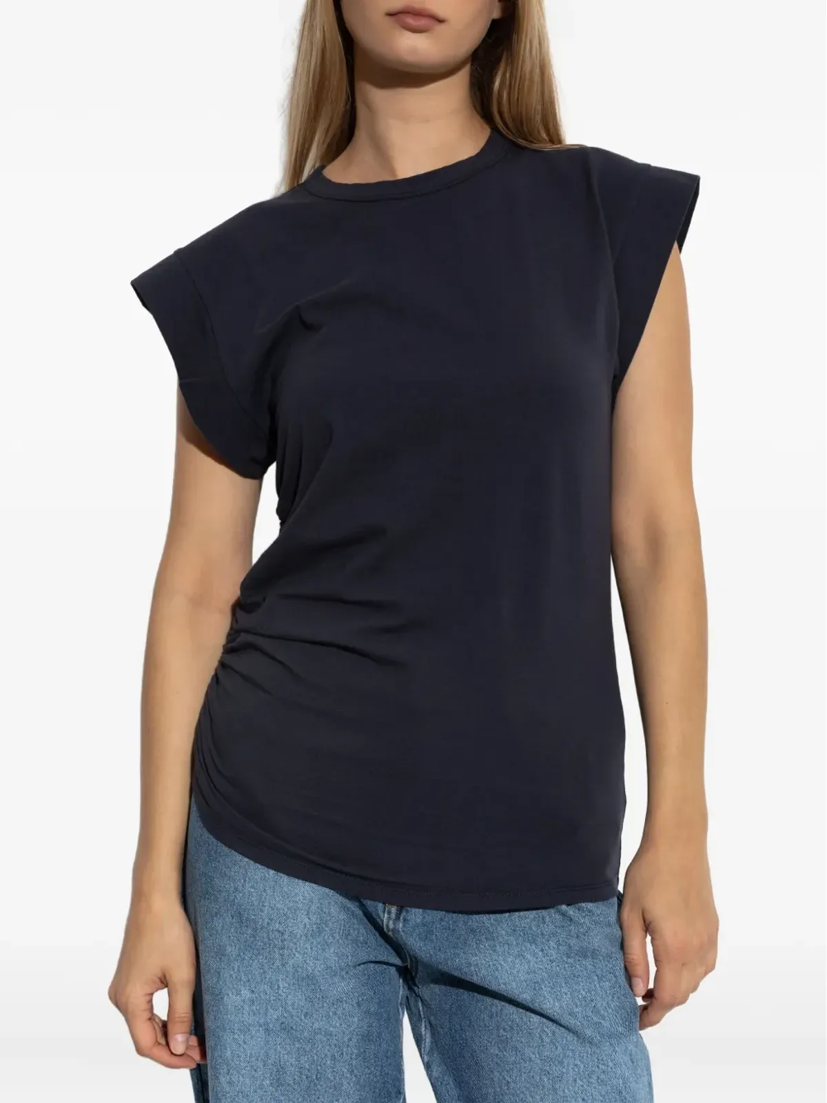 Officine Generale ギャザー入りコットンTシャツ - 画像3