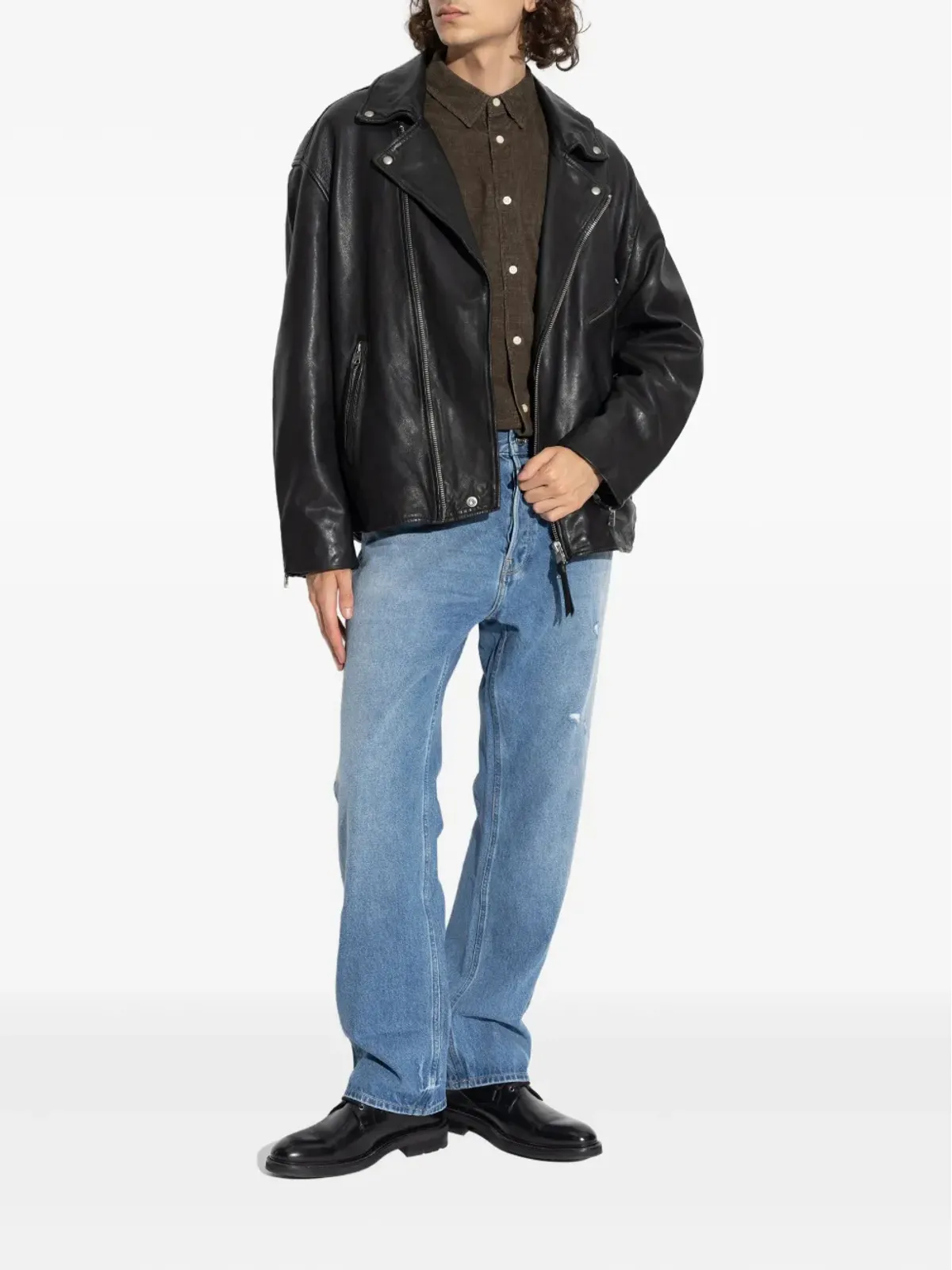 AllSaints ジップアップ バイカージャケット ブラック - 画像2